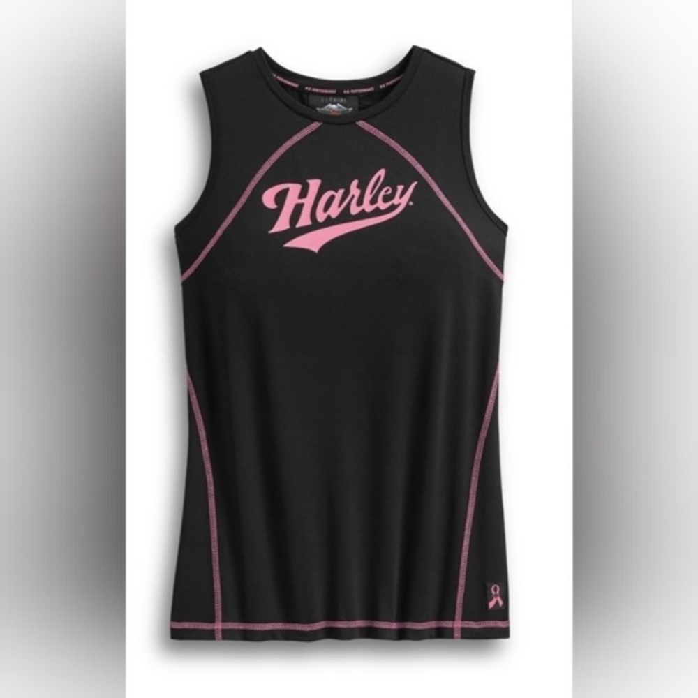 Women's Black and Pink Tank Top